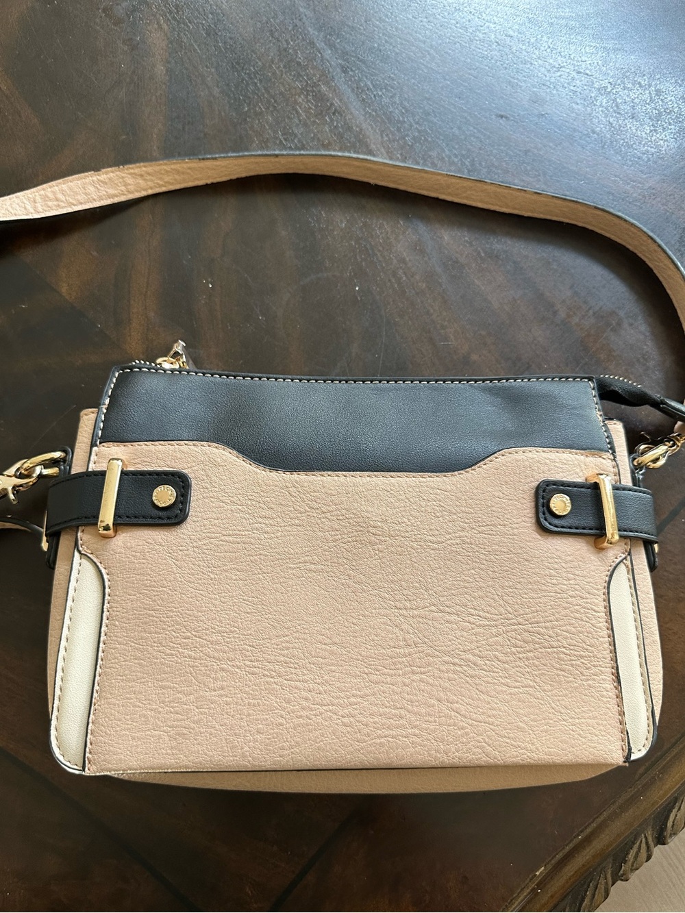 Poppy & Peonies Crossbody Bag in Pink & Black